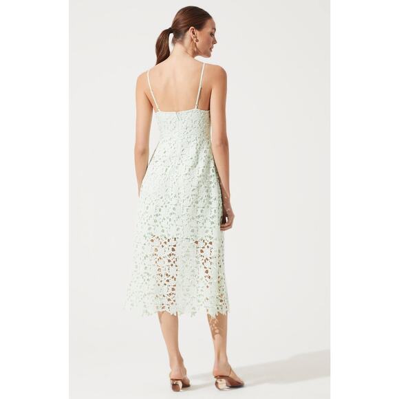 ASTR The Label Midi Dress Small Mint Green Lace A-Line Cocktail - Picture 5 of 16